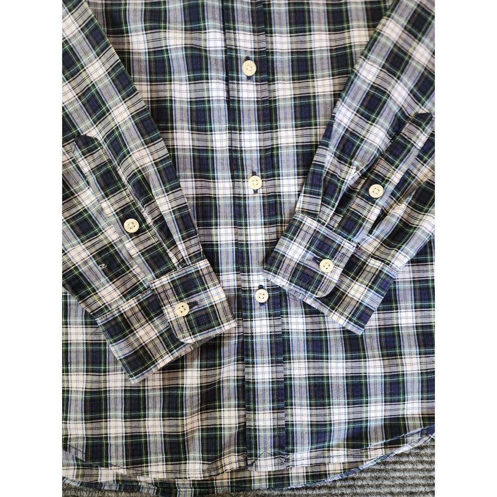 Ralph Lauren Classic Fit Youth XLarge Blue Plaid Button Down Long Sleeve Preppy - Picture 3 of 6